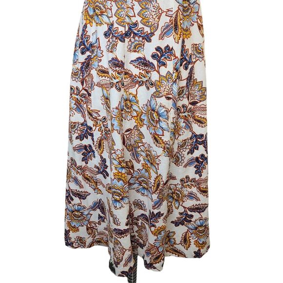 NWT Old Navy Fit & Flare Linen Blend Cami Cream Floral Dress S Petite - Picture 11 of 15